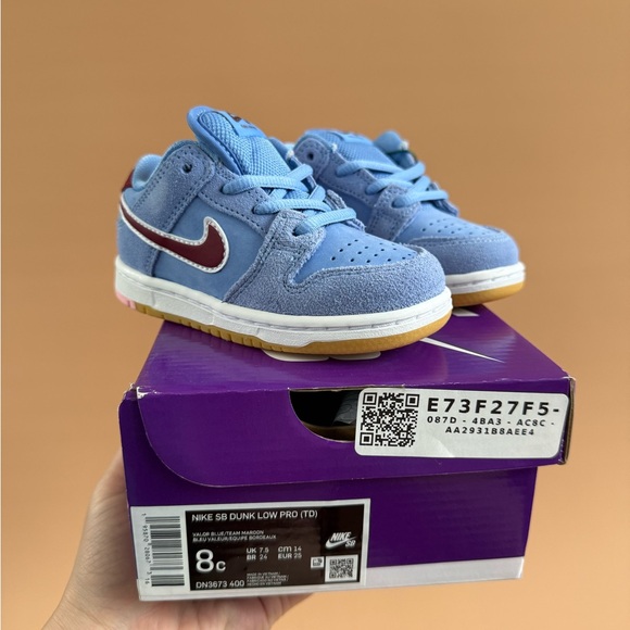 Nike SB Dunk Low Pro TD Blue and Red Sneakers